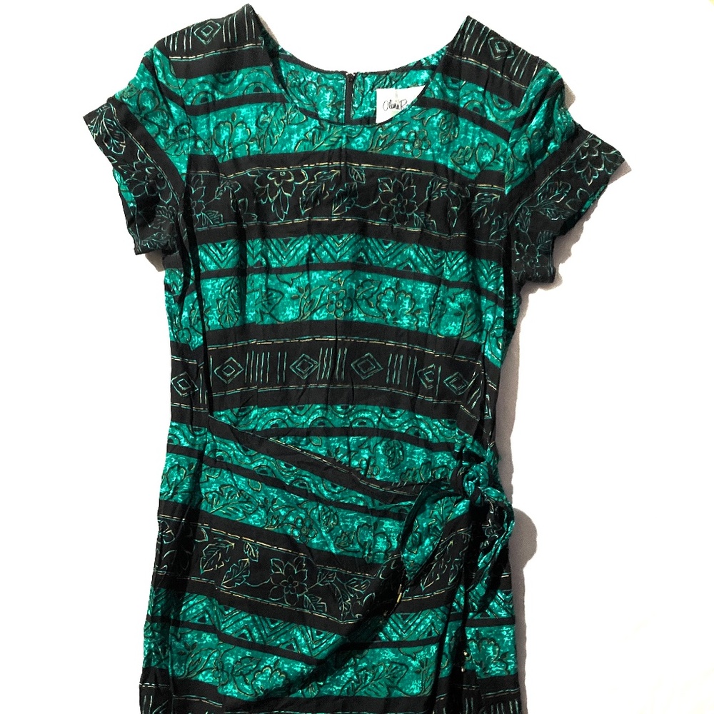 Vintage Olivia Rose Geometric Bohemian Style Wrap Dress